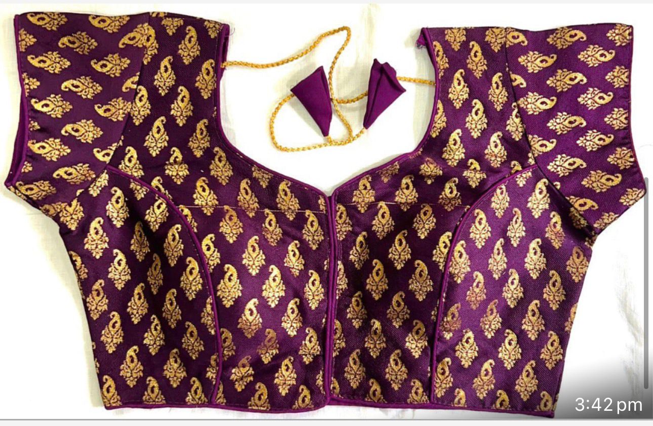 Aarini Jacquard Brocade Silk Blouse-Magenta